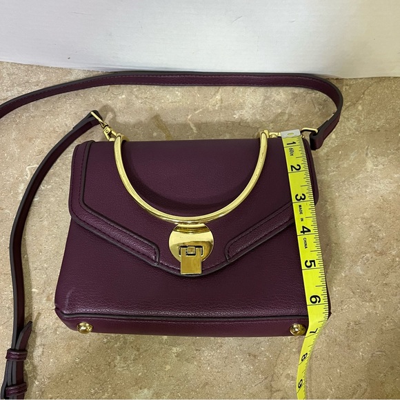 Sondra Roberts Square Plum Crossbody Bag with Gold Accents - Picture 8 of 9